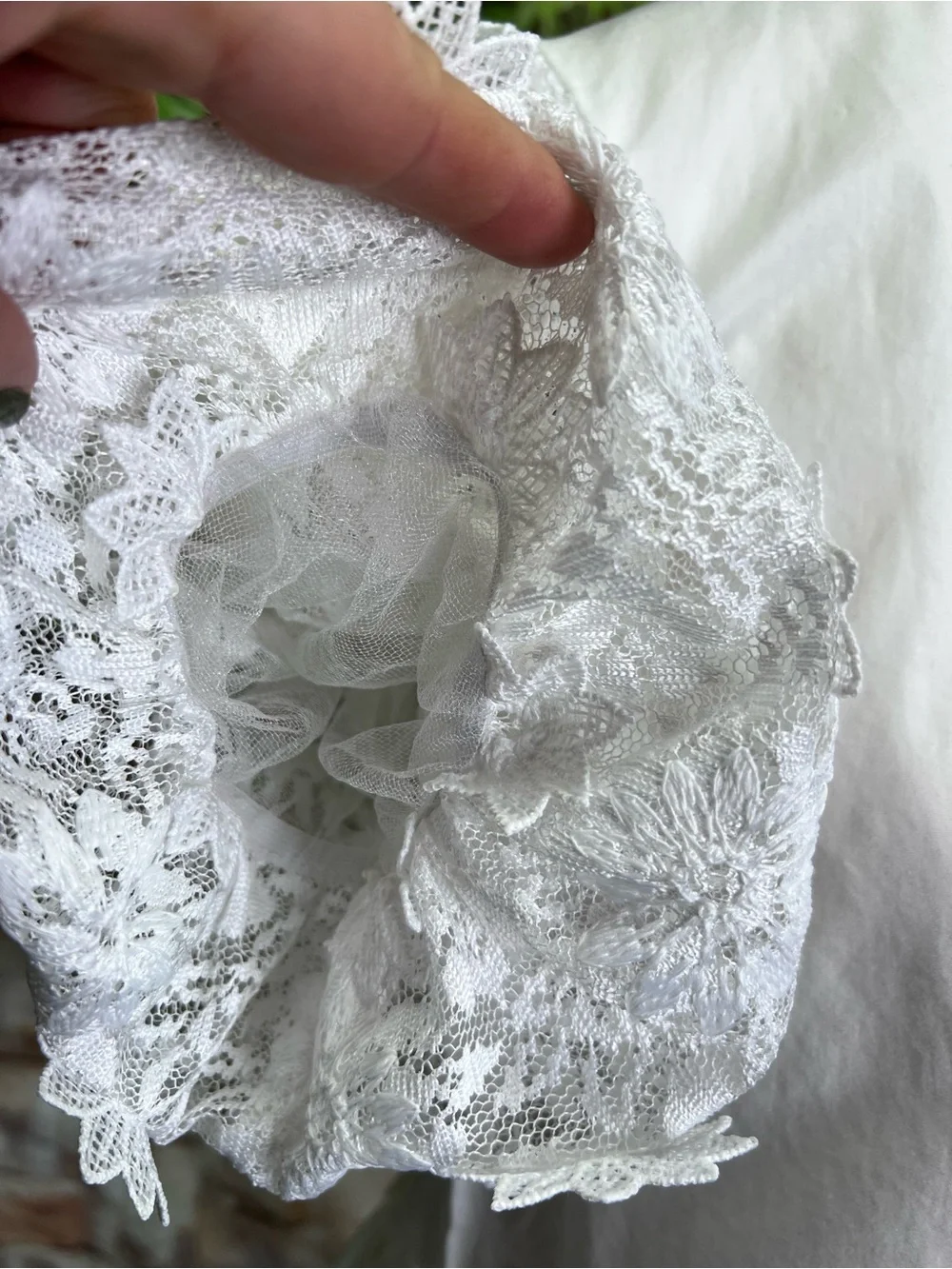 ZARA Lace Puff Sleeve Peplum Blouse, S